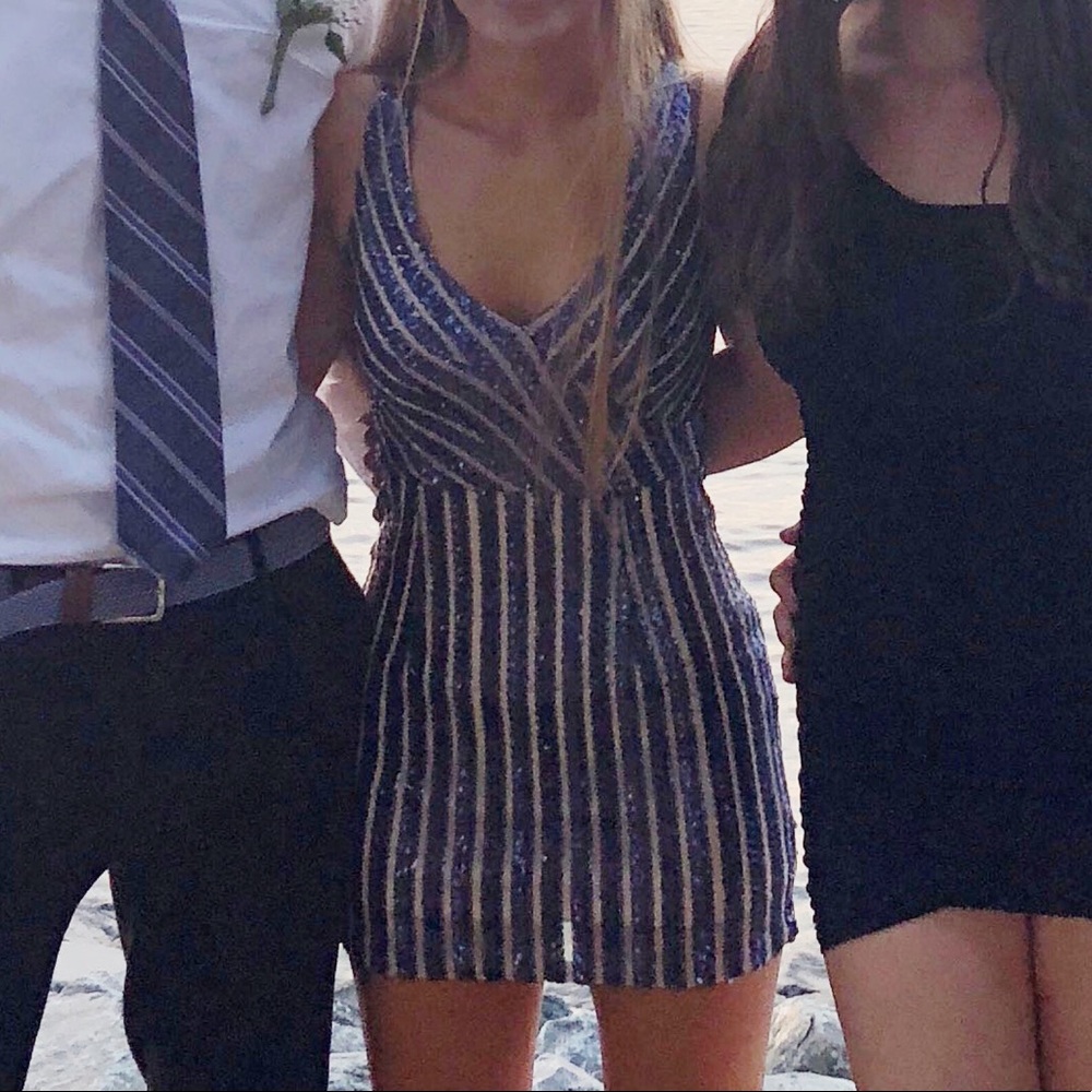 Navy blue/purple sequin dress